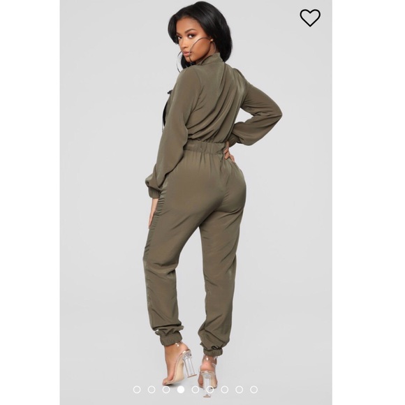 Fashion Nova Pants - Fashion Nova Olive Green Jumpsuit